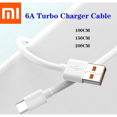 Original 6A USB Type C Xiaomi Cable Mi Charger Turbo Quick Fast Charging For Mi 11 Ultra 10S POCO M3 F1 F2 F3 MIX FOLD Redmi K40