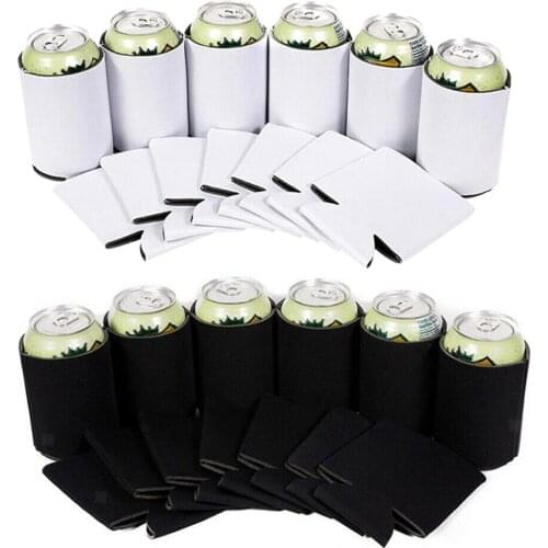 10Pcs/Lot Blank Beer Can Coolers Cup Sleeve Beer Cola Can Water Bottle Cover Foam Heat Insulation for Camping Party BBQ
