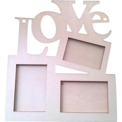 1PC Photo Picture Frame Hollow Love Wooden Family Photo Picture Frame Wall Table Art Home Decor