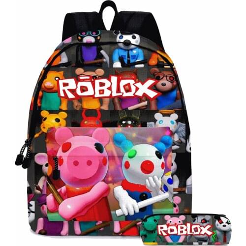 Roblox PIGGY School Bag Children Backpack with Pencil Case Stationery School Supplies for Students Cartoon Game