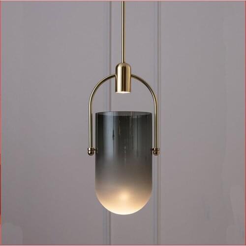 Modern Led Glass Pendant Lights Fixture Luminaire Golden Plated Bedside Hanging Lamp Home Decorate Dining Room Droplight Nordic