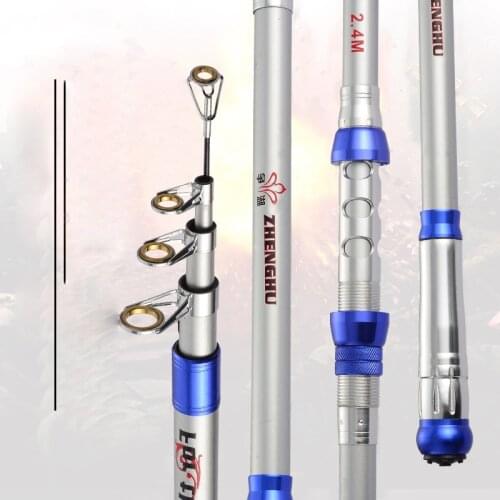 Mixed carbon 2.1M 2.4M 2.7M 3.0M3.6M Spinning Fishing Rod M Power Telescopic Rock Fishing Rod Carp Feeder Rod Surf Spinning Rod