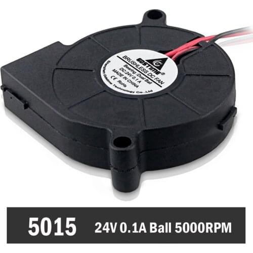 100PCS Gdstime 3D Printer Fan 24V 50mm x 15mm Dual Ball Bearing Blower 50x50x15mm DC Cooling Fan