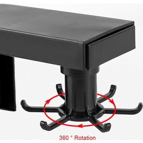 Rotating Racks Holder Kitchen Organizer Telescopic Self Adhesive Storage 6 Hooks Cooking Spoon Hanging Bathroom Wall Hanger Home