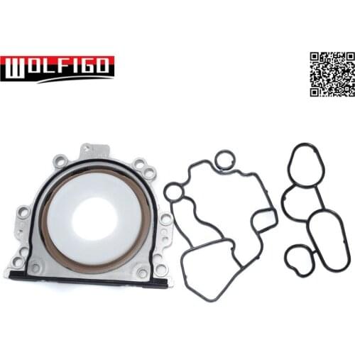 WOLFIGO Rear Crankshaft Seal Flange and Oil Filter Housing Gasket For Audi A4 Quattro TT VW 06A103171A 06F115441,038103171C New