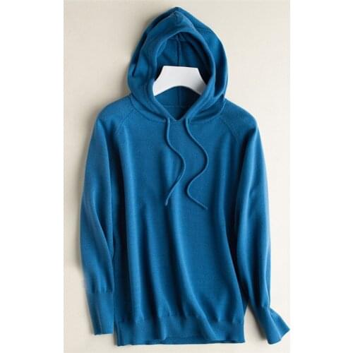 2019 New Autumn Winter Women Pullover Hoodies Casual Knitted Sweatershirts Female Long Sleeve Hooded Coat Plus Size 3XL AB1488