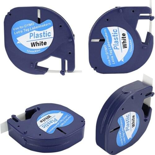 30PK Compatible DYMO Letratag plastic tape 12mm black on white LT 91201 91331 for dymo LT printer for LT-100