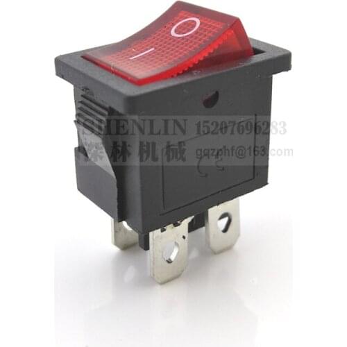 Freeshipping 4 PIN boat Rocker switch 5A 250V Power key 20*15mm, 30*25mm Red light KCD2