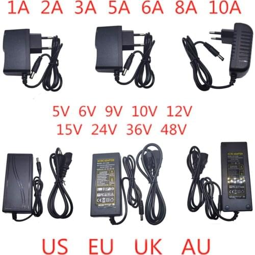5V 6V 9V 10V 12V 15V 24V 36V 48V 1A 2A 3A 5A 6A 8A 10A AC/DC Adapter Switch Power Supply Charger EU US For LED light strips CCTV