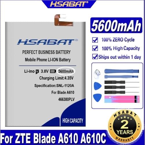 HSABAT 5600mAh 466380PLV Battery for ZTE Blade A610 A610C A610T BA610C BA610T