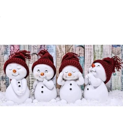New 5d diy diamond Painting Cute Four Snowmans Full Drill diamond embroidery Cross Stitch Mosaic home Decor Christmas Gift E1343