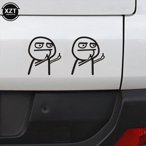 Car Cartoon Funny Middle Finger Reflective Vinyl Car Sticker Decal Styling Decor Exterior Accessories наклейки на авто