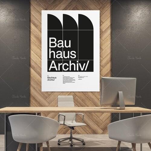 Bauhaus Archiv Helvetica Typographic Poster digital print, minimalist modern wall art