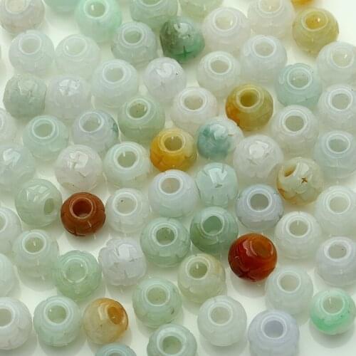 20 pcs A genuine natural jade three hollow Passepartout beads hand goods wholesale jewelry jade beads DIY