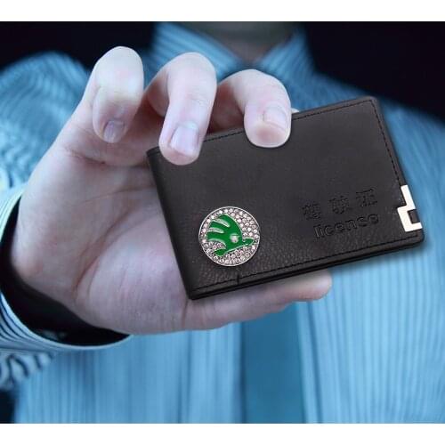 Car Driver License Cover Unisex Formal Bag PU Leather Car Driving Documents Card Credit Holder Case For Skoda Fabia 2 3 Karoq Ko