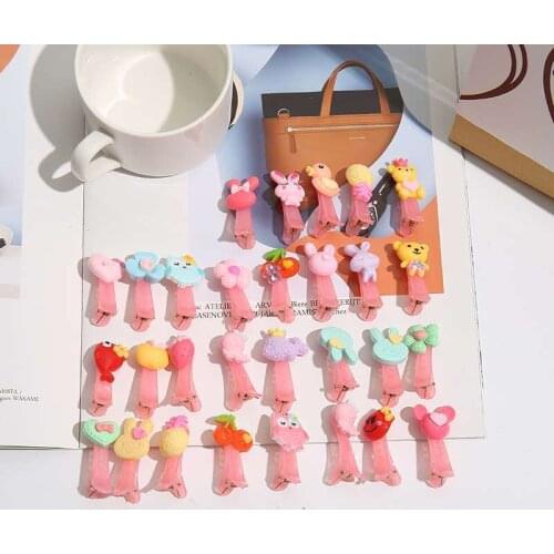 12Pcs Childrens Hairpin Cute Hair Bands Hair Accessories Bow Flower Animal Headwear Hairpins Baby Cartoon Hairpin Headdress