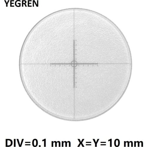 DIV=0.1 mm X=Y=10 mm Diameter 24 mm Ocular Calibration Ruler Cross Reticle Scales Measurement Eyepiece Micrometer for Microscope