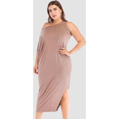 Women Plus Size Long Loose Casual Summer O-Neck Maxi Dress Asymmetrical Boho Short Sleeves Large Solid Xl-5XL Holiday Dresses