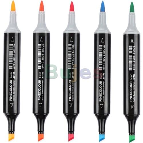 FINECOLOUR DOUBLE HEAD brush Alcohol Based Ink Marker,EF102,environmentally friendly PP material and good sealing performance