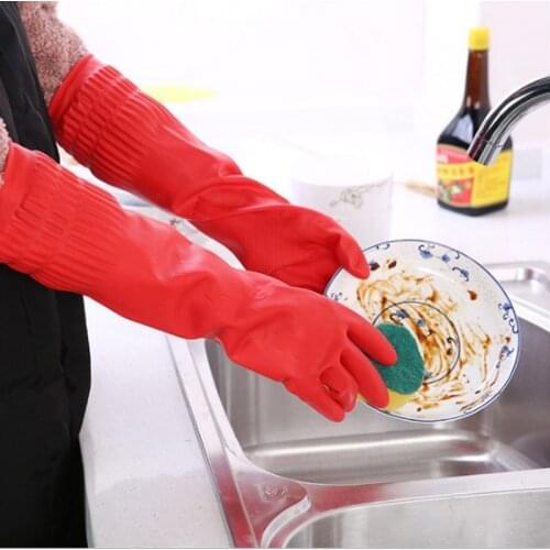 Elastic Upgrade Kitchen Cleaning Housework Gloves Waterproof Rubber Hand For Washing Dish And Car Wash Kitchen Supplies