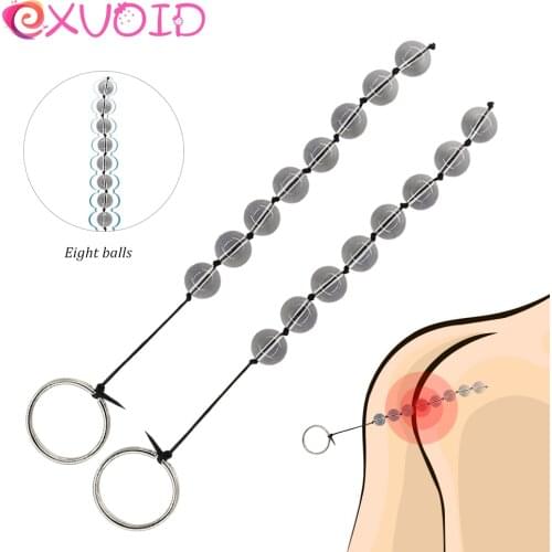 EXVOID 8 Balls Long Anal Beads Sex Toys for Women Men Gay Prostate Massager Butt Plug for Beginner Crystal Anal Plug Erotic Toys