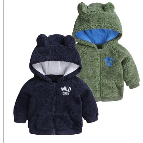 Rabbit Fleece Jacket Coat For Baby Boys Winter Zipper Hoodies Outerwear Toddler Girls Cardigan Sweater Baby Warm Thick Snowsuit