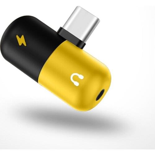 JTKE Cute USB C Type C To 3.5mm Jack Headphone Aux Converter Adapter Charger Audio Dual 2 In 1 USB-C Earphone Splitter Cable Mus