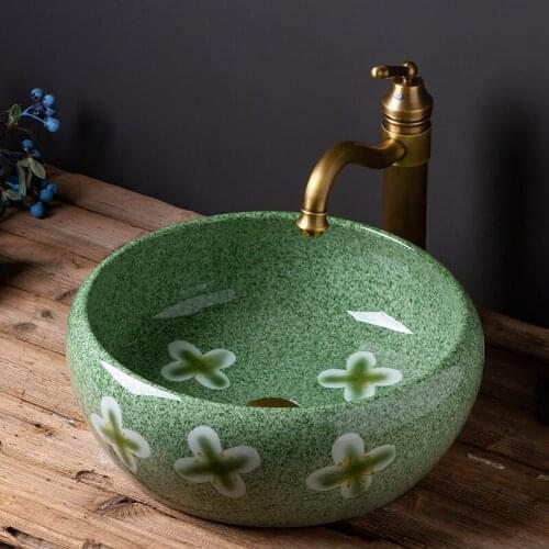 Jingdezhen ceramic sanitary ware art counter basin wash basin basin colorful lavabo sinks Bathroom sinks ceramic wash basin