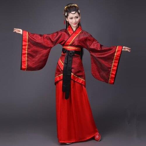Red Hanfu Women Chinese Dance Qing Dynasty Costumes Ancient Hanfu Chinese Traditional Dress Stage Fairy Performance Costume