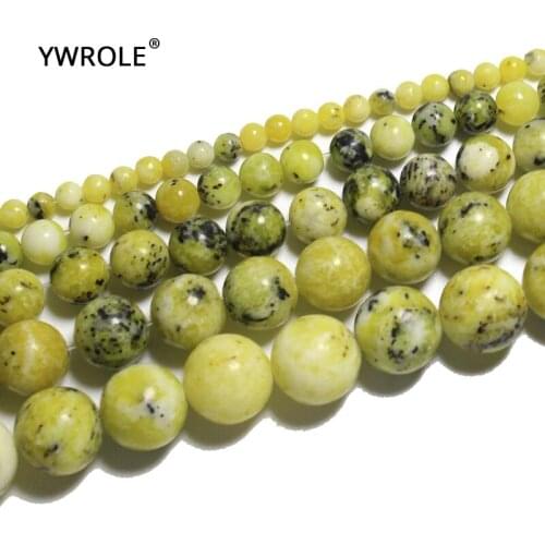 Mix Color Natural Yellow Turquoises Round Stone Beads For Jewelry Making DIY Bracelet 4/ 6/8/10 /12mm Strand 15'' Wholesale