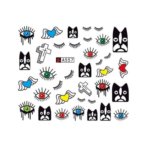 Nail Art Sticker Water Tranfer Decals Slider Eye Cross Nails Stickers Decoration Accessories Manicure Foil Wraps Pegatinas