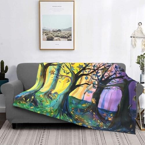 Unexpected Fall Trees Blankets Fleece Summer Woods Breathable Ultra-Soft Throw Blankets for Sofa Travel Rug Piece