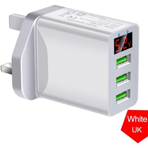 Wholesale free shipping 5V 3.1A 15W Powerful LED Real-time monitoring fast charger 3 ports speed up 45% for all mobile can use