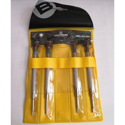30081-HEX -p04External hexagonal screwdriver WATCHMAKERS ERGONOMIC 4PIECE SET slot type screwdriver TO repair the watch 1.5-3.0