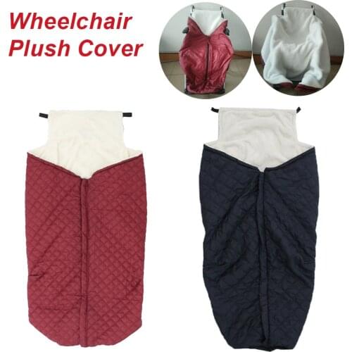 Plush Lined Waterproof Wheelchair Warmer Blanket Cover for Old Man Patients Zipper Wheelchair Cove 132 x 65 cm