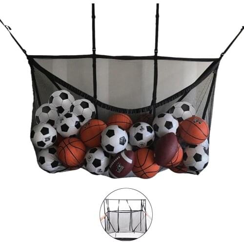 Durable Large-Capacity Football Basketball Storage Bag Hook Mesh Net Bag Team Sports Accessories