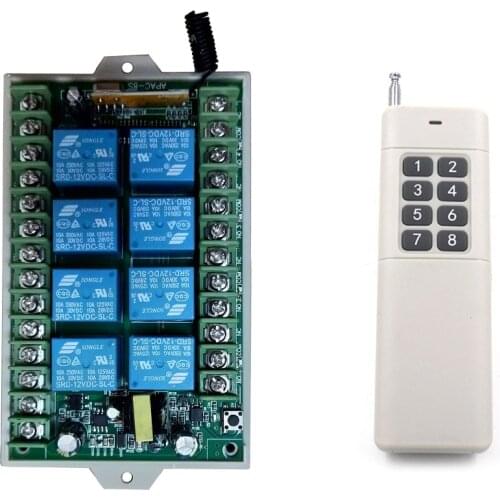 3000m AC 220V 8CH 8 CH RF Wireless Remote Control Light Switch System Radio Relay Module Receiver Transmitter 315/433Mhz
