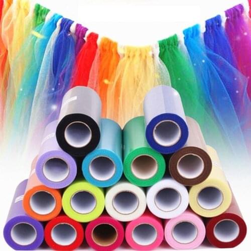 25yard/bag 15cm Organza Fabric Roll DIY Artificial Flowers Wedding Car Birthday Decoration Tulle Rolls Pom Poms Baby Party Gift