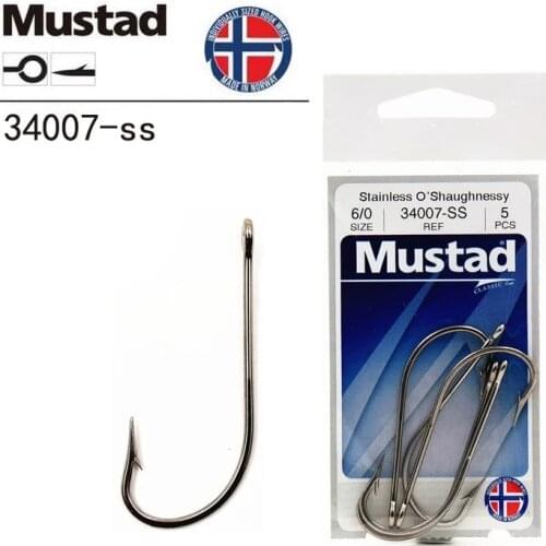 Mustad Norway Origin Fishing Hook High Carbon Hook ,8-8/0#,34007SS