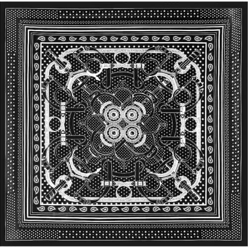 90*90cm Twill Silk Beach Scarves Women Paisley Design Large Size Square Hijab Turban Bandana Foulard Shawl Holiday Accessories