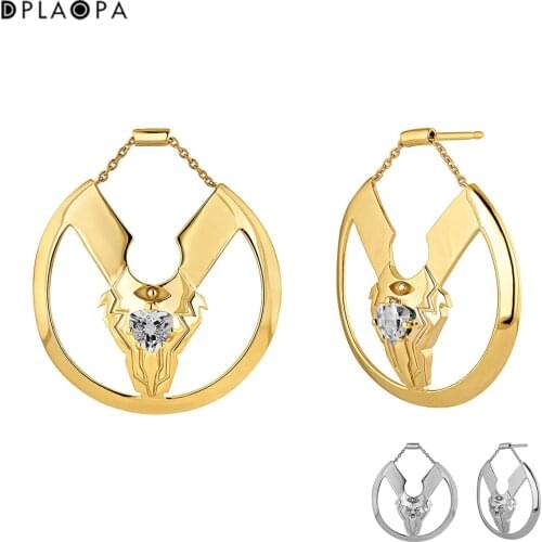 DPLAOPA 925 Sterling Silver Gold Plated Silver Fantasy Sphere Earrings Big Circle Drop Earring Women Luxury Piercing Pendientes