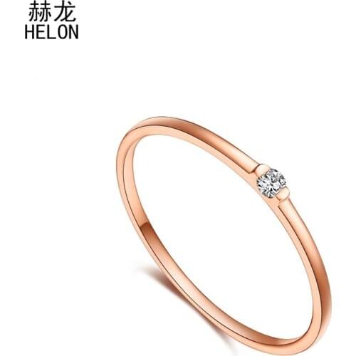 SI/H Natural Diamonds Engagement Ring Solid 14k (AU585) Rose Gold Classic Girl gift Women Hot Selling Party Trendy Jewelry Ring