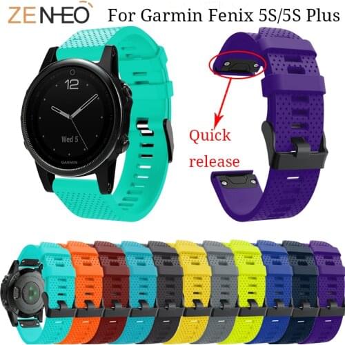 For Garmin Fenix 5S Silicone Quick Release wristband Easy Fit Wrist Strap Replacement for Garmin Fenix 5S/5S Plus Watches straps