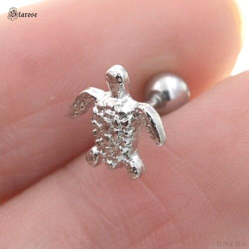 Starose 1pc 18G Sea Unique Turtle Earring Stud Helix Tragus Piercing Ear Piercing Oreja Daith Cartilage Earrings Body Jewelry