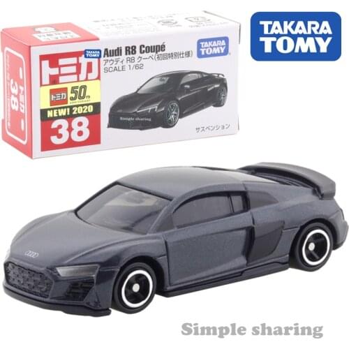 Takara Tomy Tomica No. 38 Audi R8 Coupe 1St Edition Scale 1/62 Car Hot Pop Kids Toys Motor Vehicle Diecast Metal Model