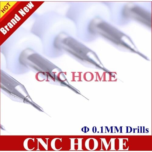 Accuracy 10pc 0.1mm Carbide Drill 3.175mm CNC, Small PCB Drill Bits for Metal, Stainless-Steel, Wood, Cu on PCB Drilling Machine
