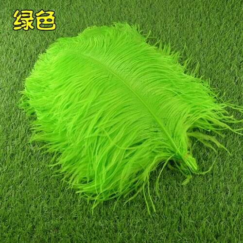Thick Rod ostrich feathers apple green dyed feather 16-18inch for craft ostrich plumes wedding party decorations