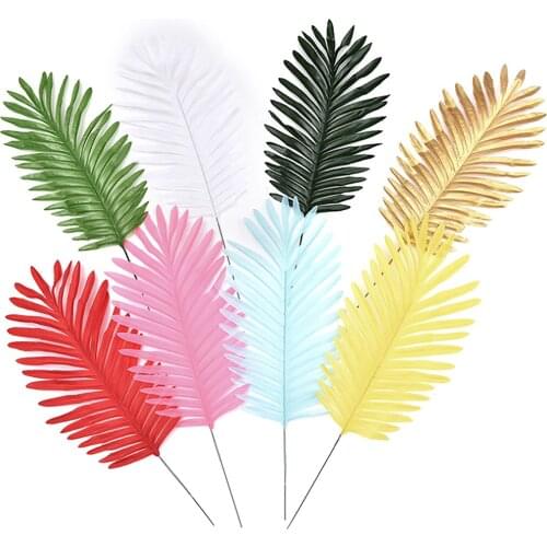 Tropical Palm Leaves Coconut Leaf Chrysalidocarpus Lutescens Sunflower 12pcs Home Decoration Plastic Artificial Greenery Plant