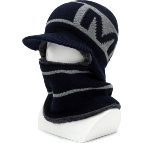 Xiaomi Knitted Hats Men Thick Velvet Warm Men Winter Hooded Hats Hat With Suspenders Windproof Ear Protection Beanies Brim Hats