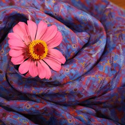 High grade dreaming ramie printed cotton fabric Wedding Dress Tulle Skirt Material fabrics for patchwork kumas telas por metros